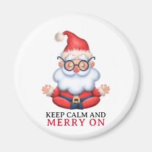 Íman Meditação Engraçada De Papai Noel Mantém Calma E F