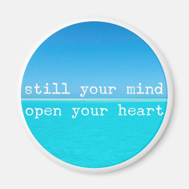 Íman Meditação Mindful Citação: Mente Estática, Coração (Frente)