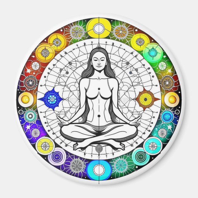 Íman Meditação Tranquil e Serena Pacífica (Frente)