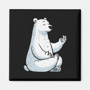 Íman Meditação Urso Polar Pose de Yoga Animal Relaxante