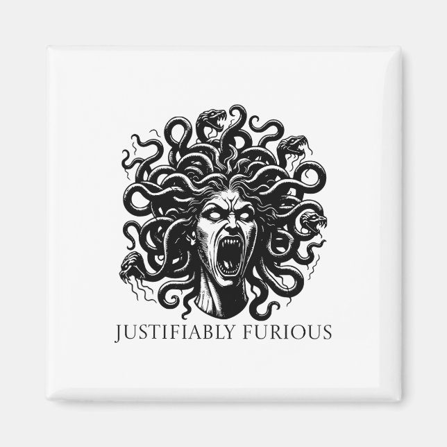 Íman Medusa Justificadamente Furiosa Mitologia Grega Fe (Frente)