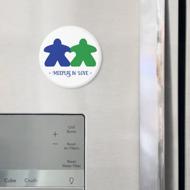 Íman Meeples Apaixonados, Ímã Azul e Verde (In Situ (Fridge))