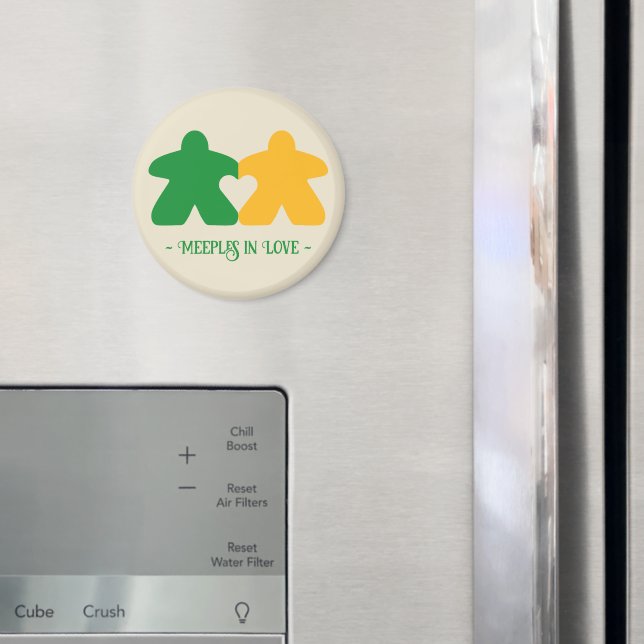 Íman Meeples Apaixonados, Ímã Verde e Amarelo (In Situ (Fridge))