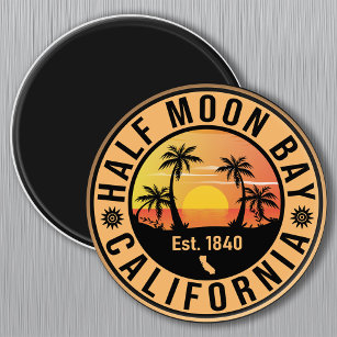 Íman Mef Moon Bay California Retro Sunset Souvenirs