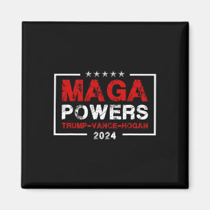 Íman Mega Powers Trump Vance Hogan 2024 Funny Patriótic