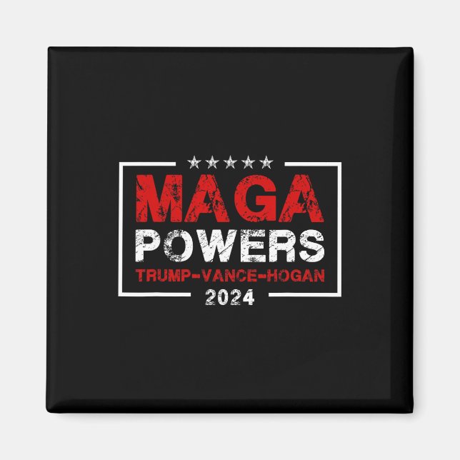 Íman Mega Powers Trump Vance Hogan 2024 Funny Patriótic (Frente)