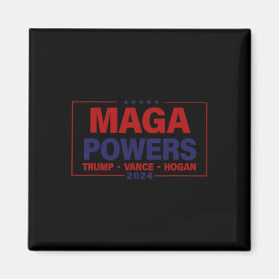 Íman Mega Powers Trump Vance Hogan 2024 Funny Patriótic