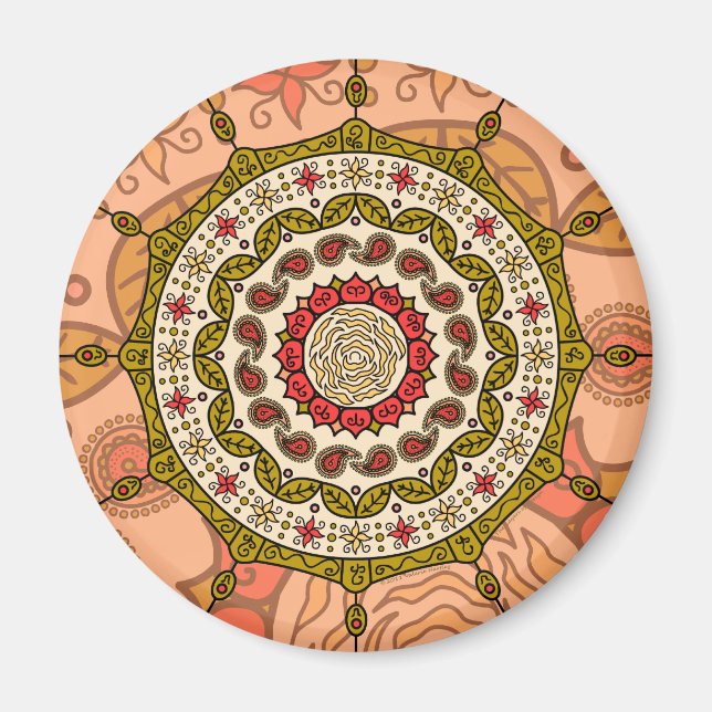 Íman Mehndi Fantasy Dourado Magnet (Frente)