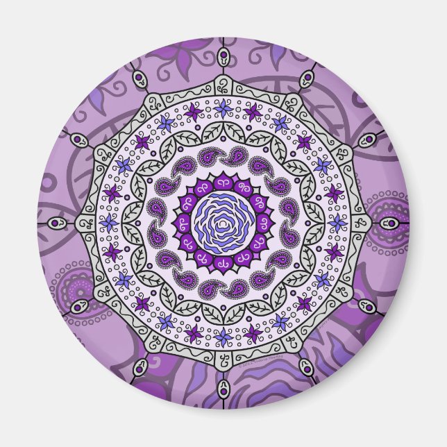 Íman Mehndi Fantasy Silver Magnet (Frente)