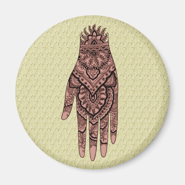 Íman Mehndi Tattoo Art Design Magnet (Frente)