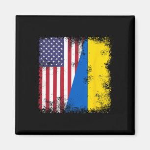 Íman Meia bandeira ucraniana vintage presente EUA Ucrân