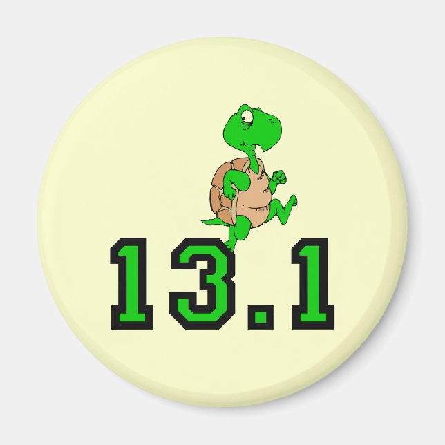 Íman Meia maratona de tartaruga engraçada (Frente)
