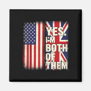 Íman Meio americano meio britânico bandeira dos EUA rei