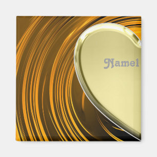 Íman Meio coração Lover1 dourado