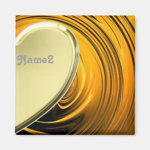 Íman Meio coração Lover2 dourado