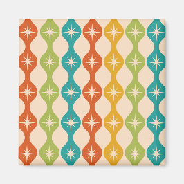 Íman Meio século Retro Starbursts em um padrão de ogee