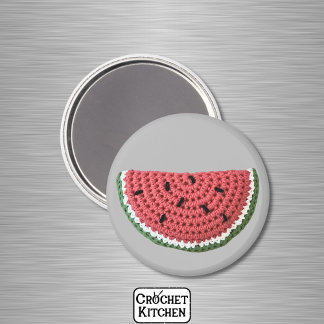 Íman Melancia de Fruta Mínima Rosa, Crochet Melancia