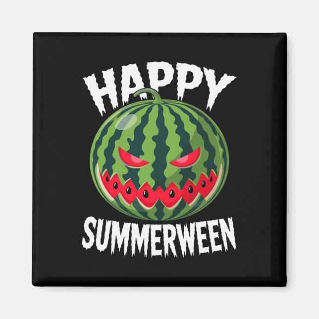 Íman Melancia Jackolanterna no Verão Halloween Sum Feli (Frente)