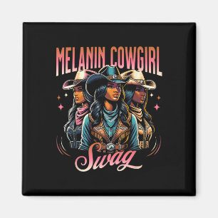 Íman Melanin Cowgirl Swag Estilo Ocidental História Neg