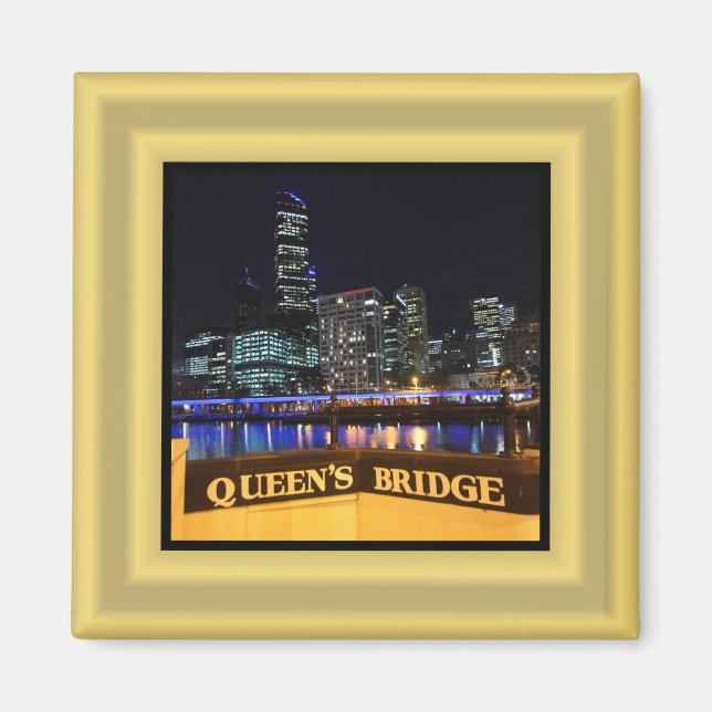 Íman Melbourne Austrália CDB Luzes sobre a Ponte da Rai (Frente)