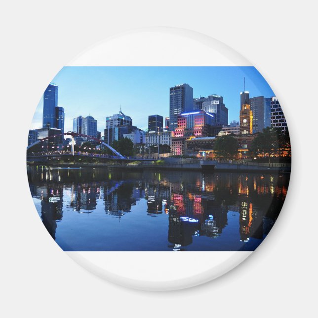 Íman Melbourne Sunset Skyline (Frente)