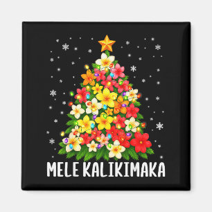 Íman Mele Kalikimaka Árvore de Natal Havaiano Floral Pj