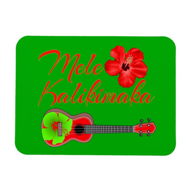 Íman Mele Kalikimaka Ukulele (Horizontal)