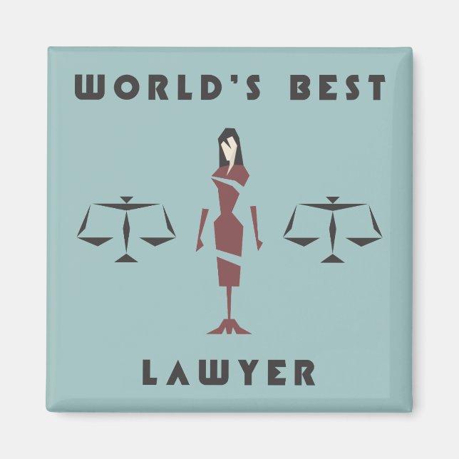 Íman Melhor Advogada do Mundo das Mulheres Geométricas (Frente)