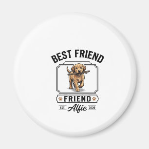 Íman Melhor Amigo Alfie Design Vintage Amante de Cães_1