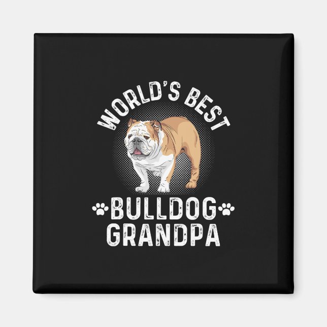 Íman Melhor Avô Buldogue - Avô Cachorro (Frente)