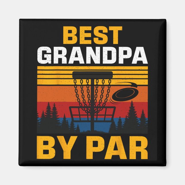 Íman Melhor Avô Pelo Jogador de Disc Golf Par (Frente)