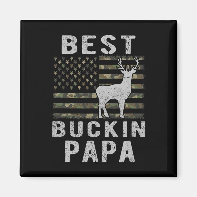 Íman Melhor Bucking Papa Camouflage Bandeira Americana  (Frente)