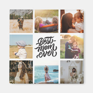 Íman Melhor Colagem de Fotos Personalizada da Mãe