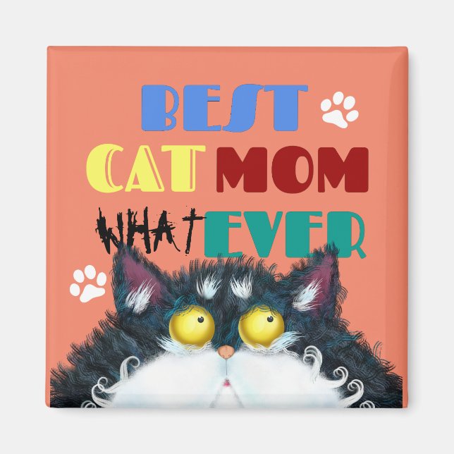 Íman Melhor Mãe De Gato | Bobos De Gato Engraçado (Frente)