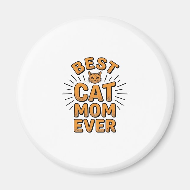Íman Melhor Mãe de Gato de Todos os Tempos Design de Gr (Frente)