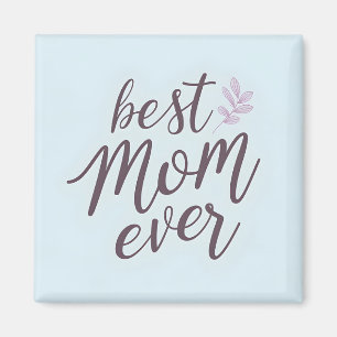 Íman Melhor Mãe de Sempre - Caligrafia no Sky Blue