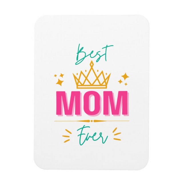 Íman Melhor Mãe de sempre com Coroa - Presente Real par (Vertical)