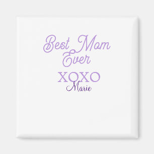Íman melhor mãe de sempre xoxo nome roxo elegante dia d