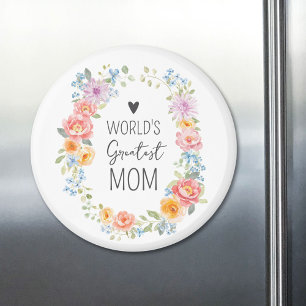 Íman Melhor Mãe do Mundo Citação Personalizada Colorida