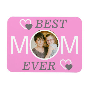 Íman Melhor Mãe Já Personalizada Foto Rosa