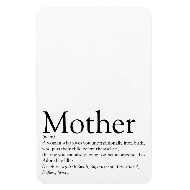 Íman Melhor Mãe, Mamãe, Definição de Mãe (Vertical)