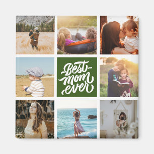 Íman Melhor Mãe Nunca Personalizada Colagem de Fotos V