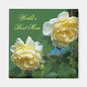 Íman Melhor Mãe, Rosas Amarelas, Foto de Flor Magnet