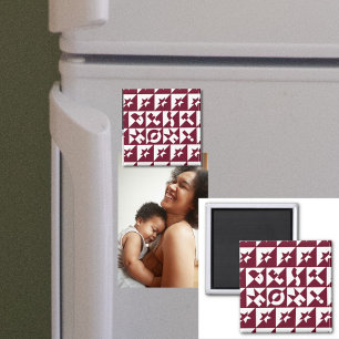 Íman Melhor mãe, vermelho e branco, padrão com estrel