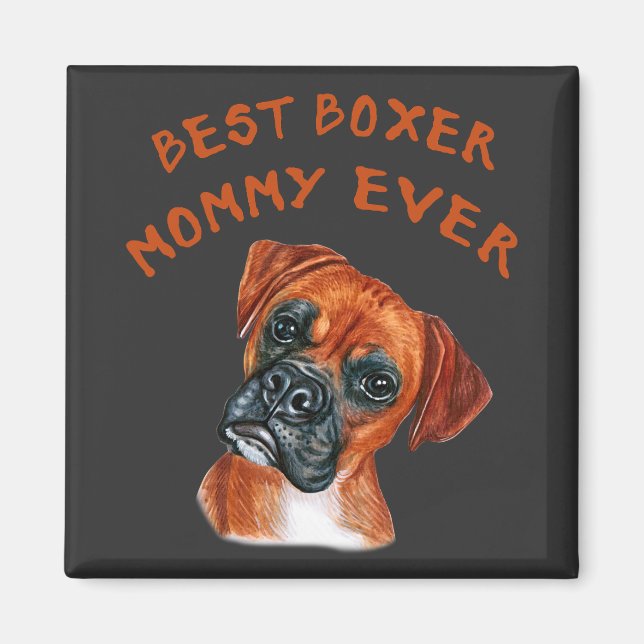 Íman Melhor mamãe Boxer de sempre (Frente)
