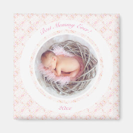 Íman Melhor Mamãe Rosa do Dia das Mães, Dotada de Foto