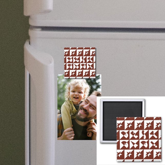 Íman Melhor Padrão Vermelho Castanho do Pai (Criador carregado)