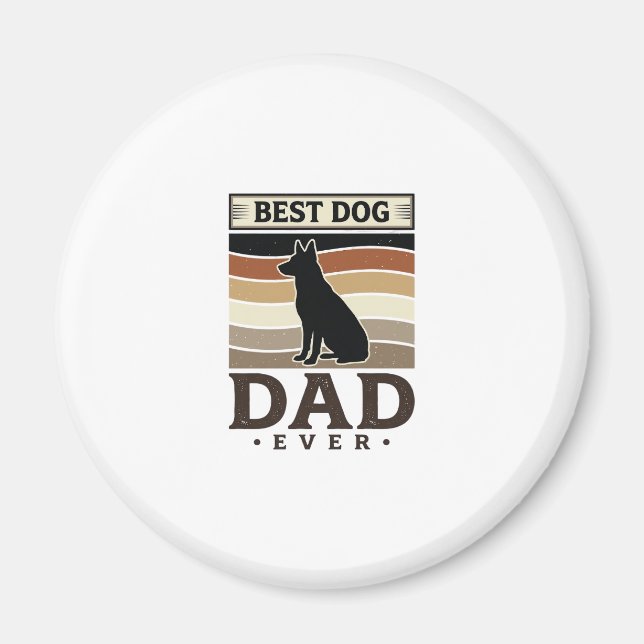 Íman Melhor Pai de Cachorro de Todos os Tempos Design d (Frente)