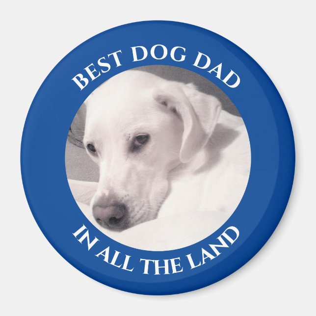 Íman Melhor Pai de Cães Foto de Cachorro Branco Cachorr (Frente)