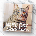 Íman Melhor Pai De Gato De Foto Personalizada De Pet Mo<br><div class="desc">Este design simples e clássico é composto por tipografia serif e adiciona uma foto personalizada</div>